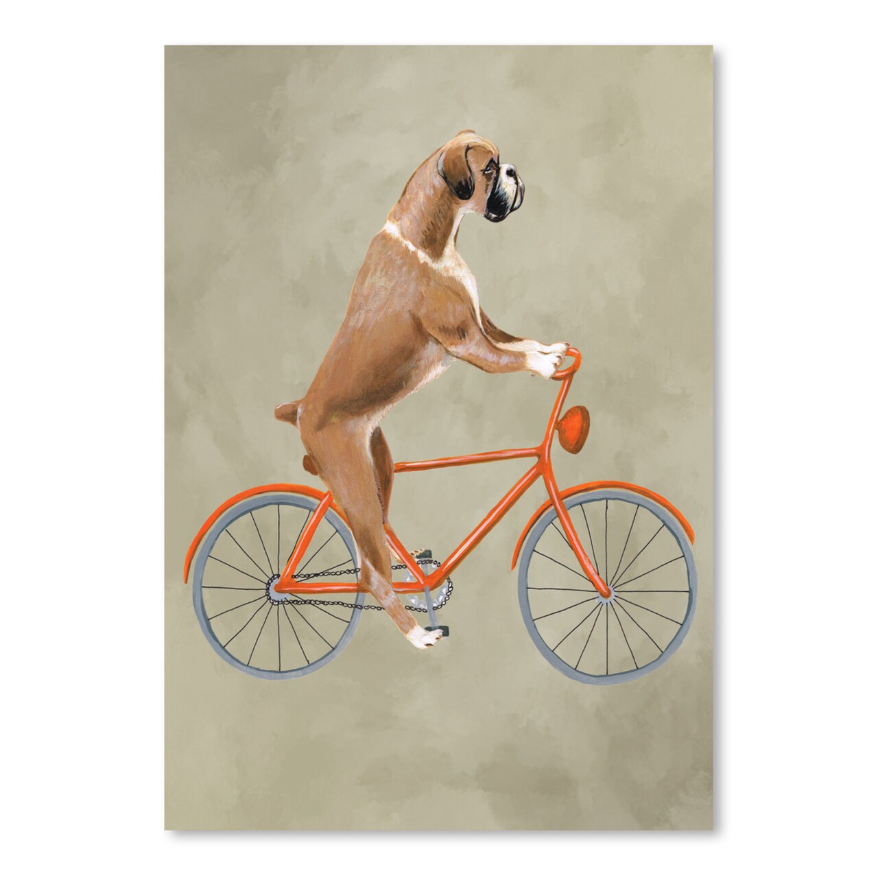 Boxer On Bicycle by Coco De Paris  Poster Art Print - Americanflat